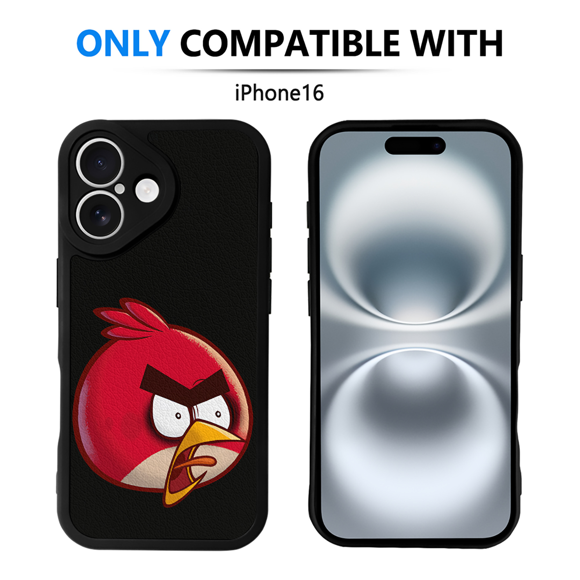（画像用） Angry Birds アングリーバード 【iPhone 16シリーズ対応】シリコンスマホケース（レザー調） 材質：シリコン